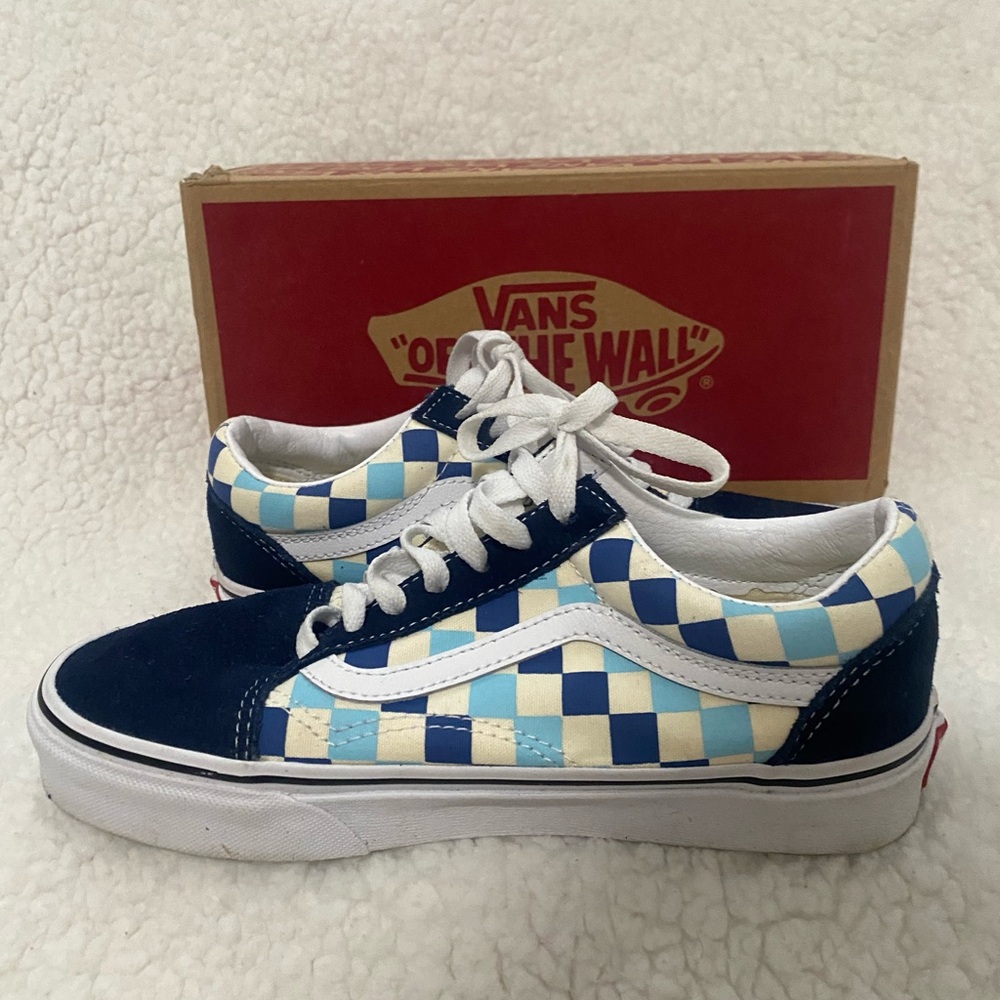 Vans Blue and White Old Skool Sneakers